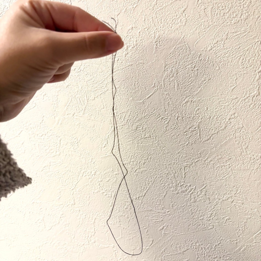 糸を半分にしたところ