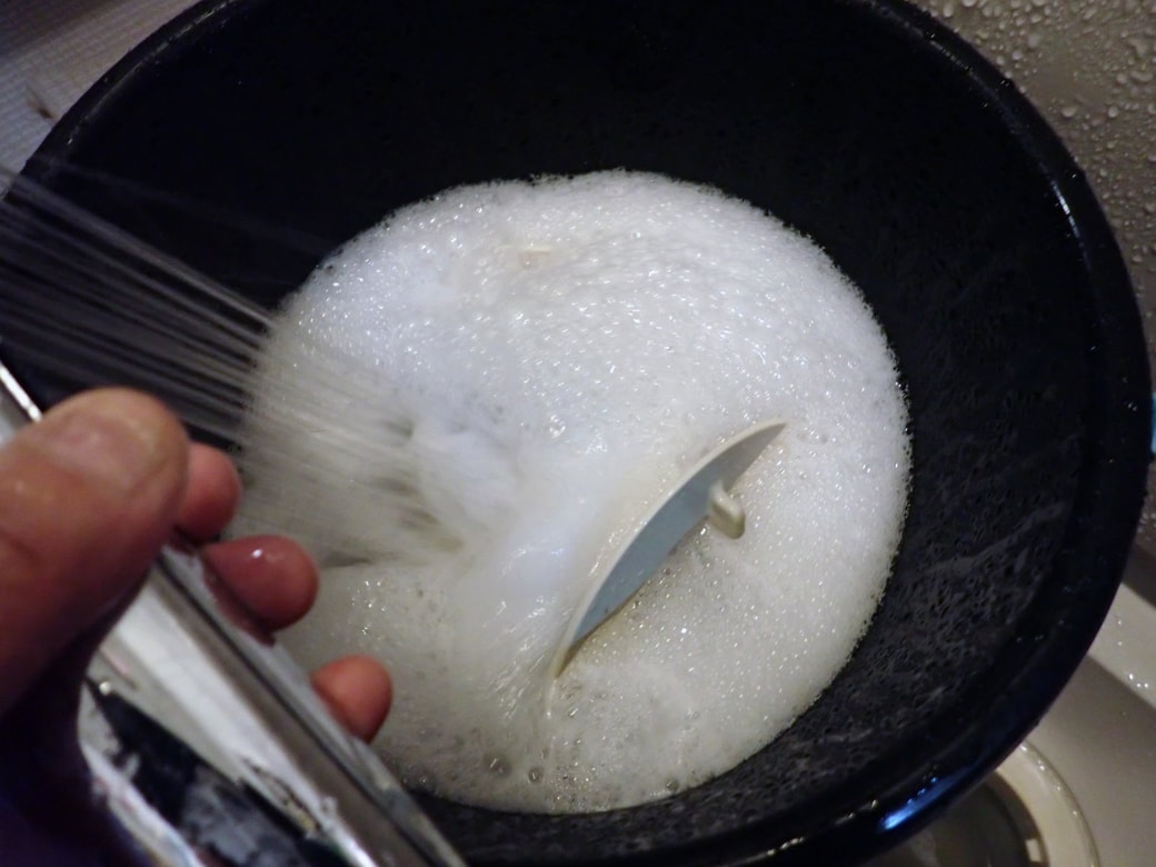 中性洗剤で漬け置き