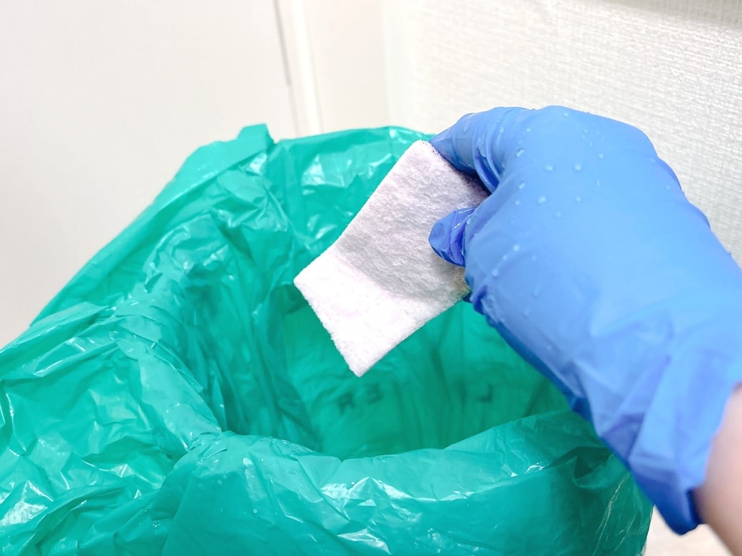 使い終わった洗剤パッドはつど捨てられる