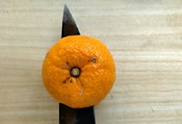 ヘタを上にして切る