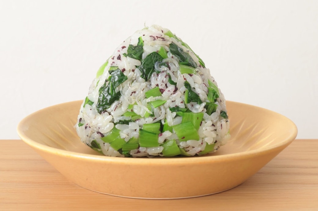 「ゆかりと小松菜とちりめんじゃこのおにぎり」