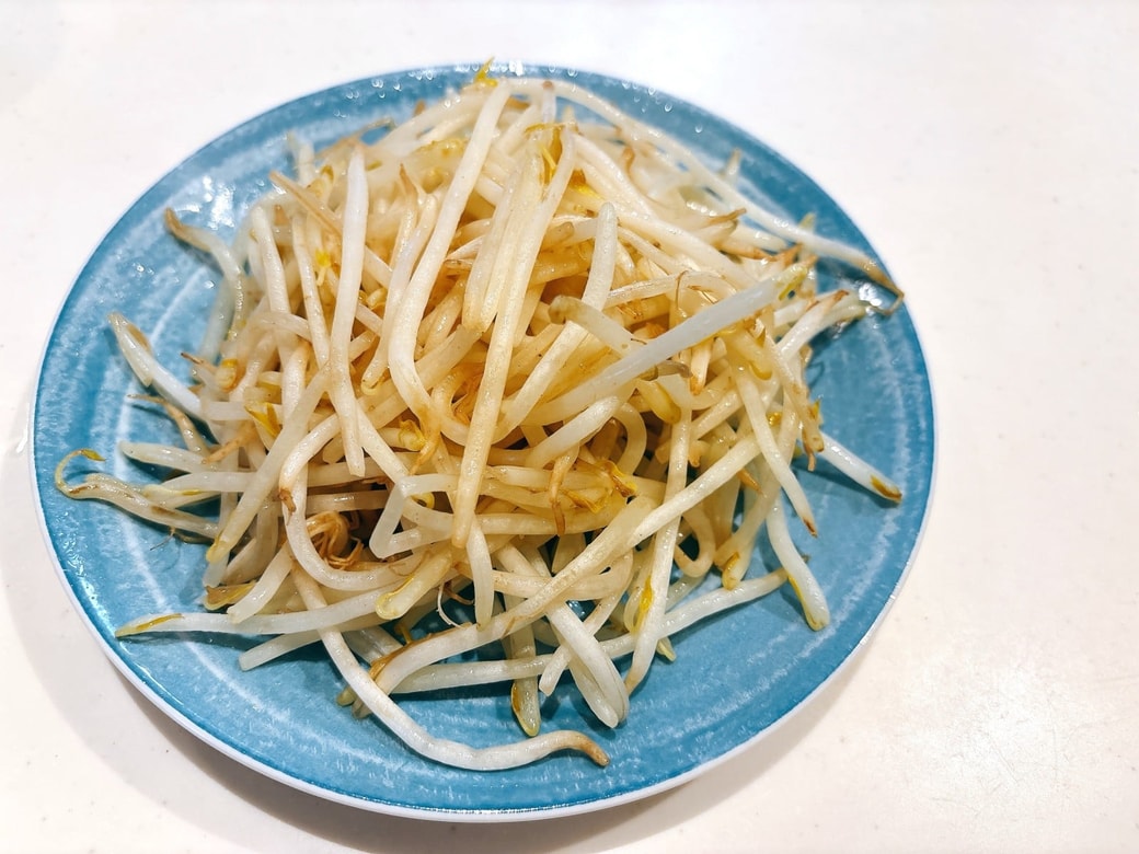 できあがったもやし炒め