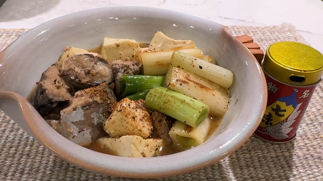 焼きネギサバ豆腐