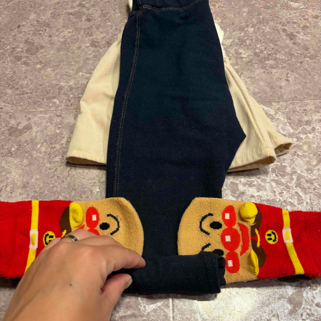 下から巻いているところ