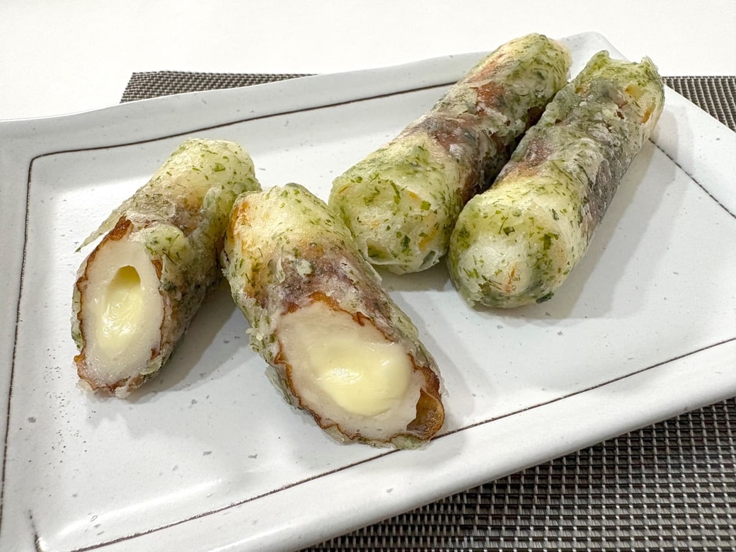 ちくわチーズ磯部揚げの完成