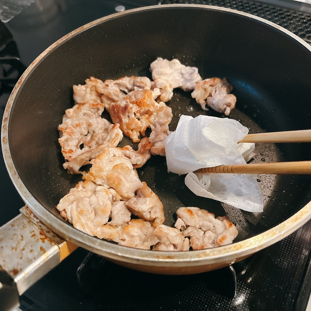 余分な油をふき取る