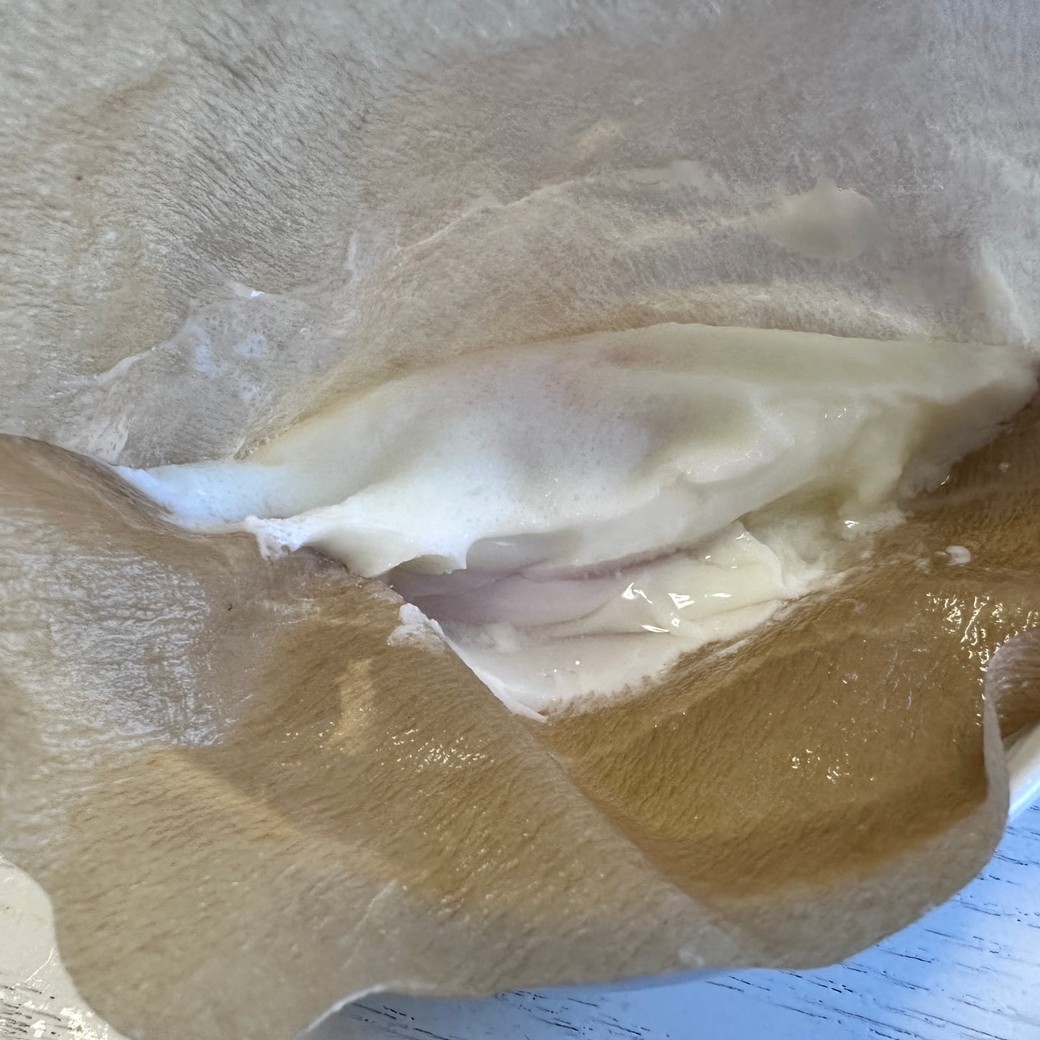 お湯からフィルターを出します