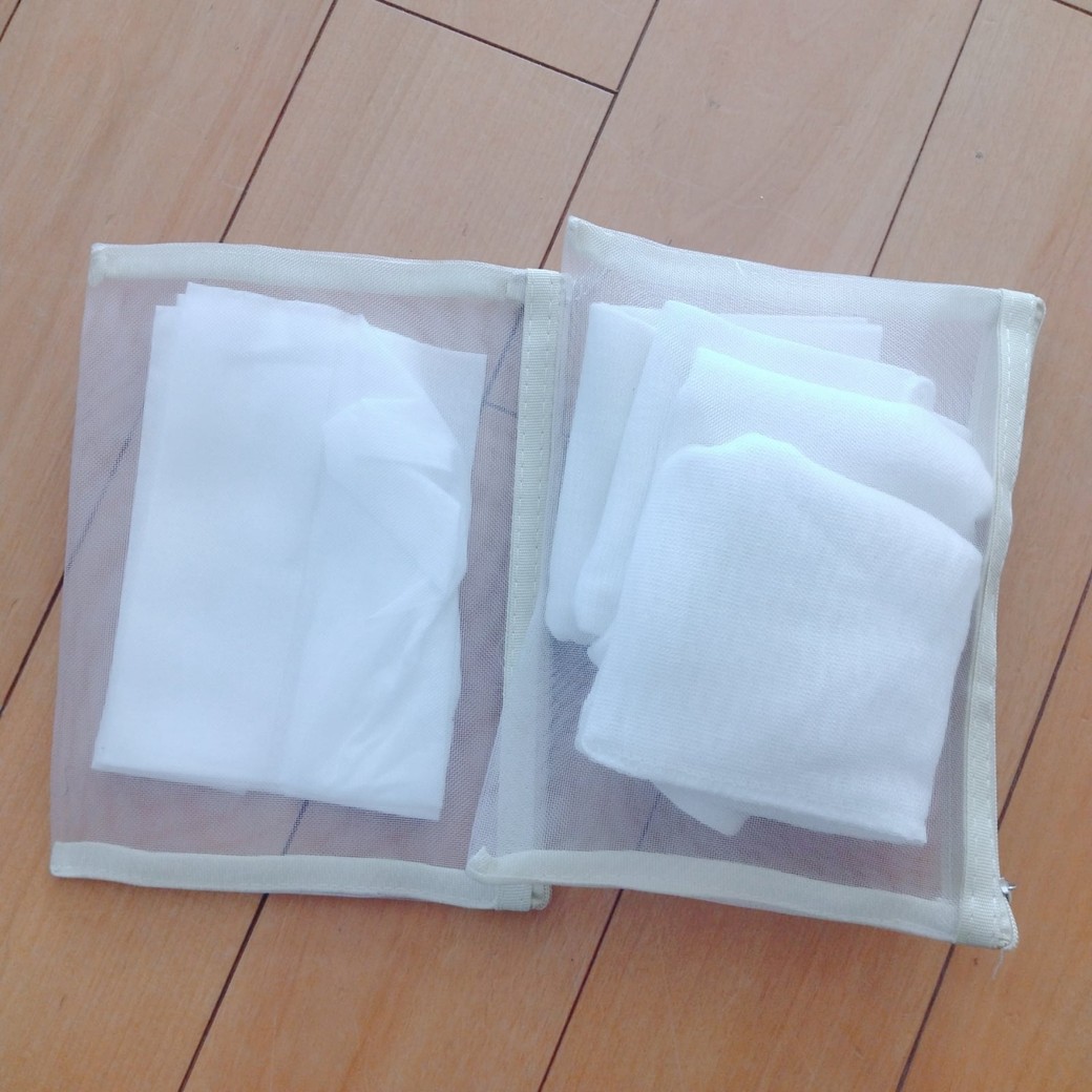 ファスナーケースに収納したふきん