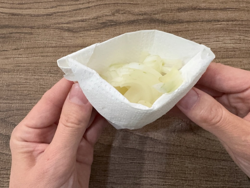 玉ねぎの水切りに