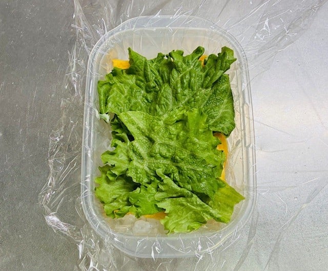 食品保存容器でおにぎらず