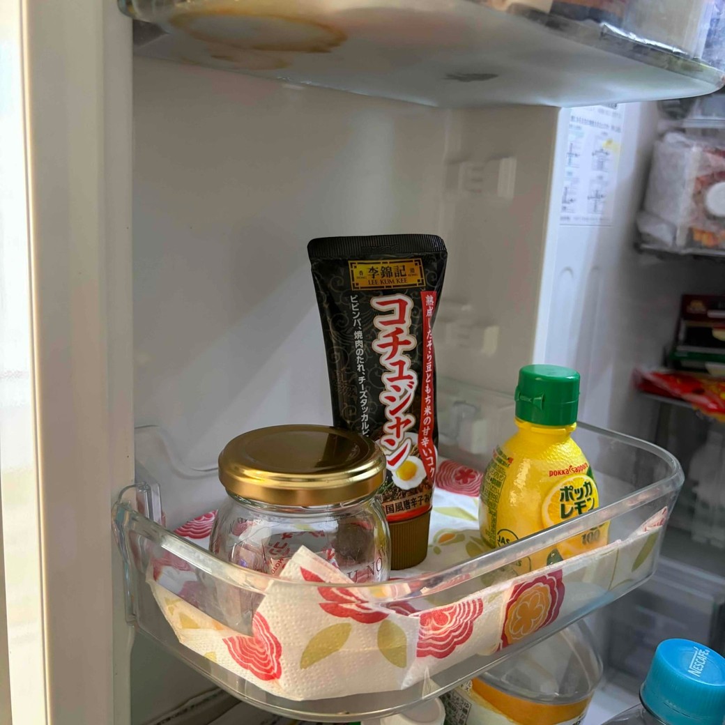 冷蔵庫を開けたところ