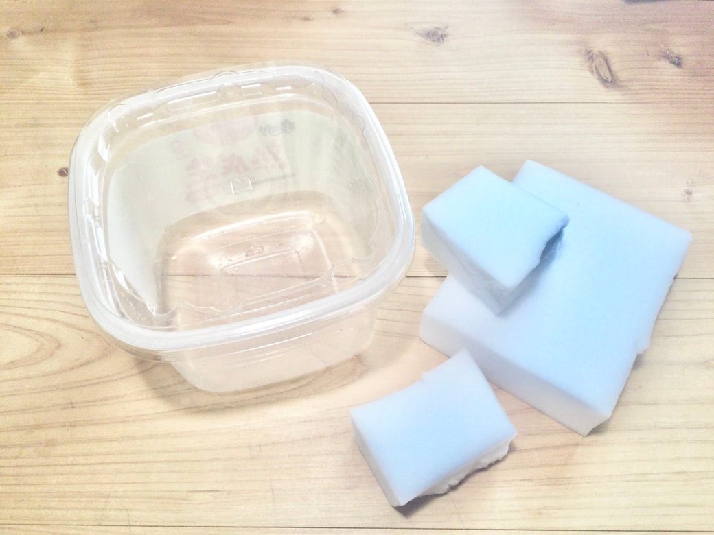 カットしたメラミンスポンジの収納ケース