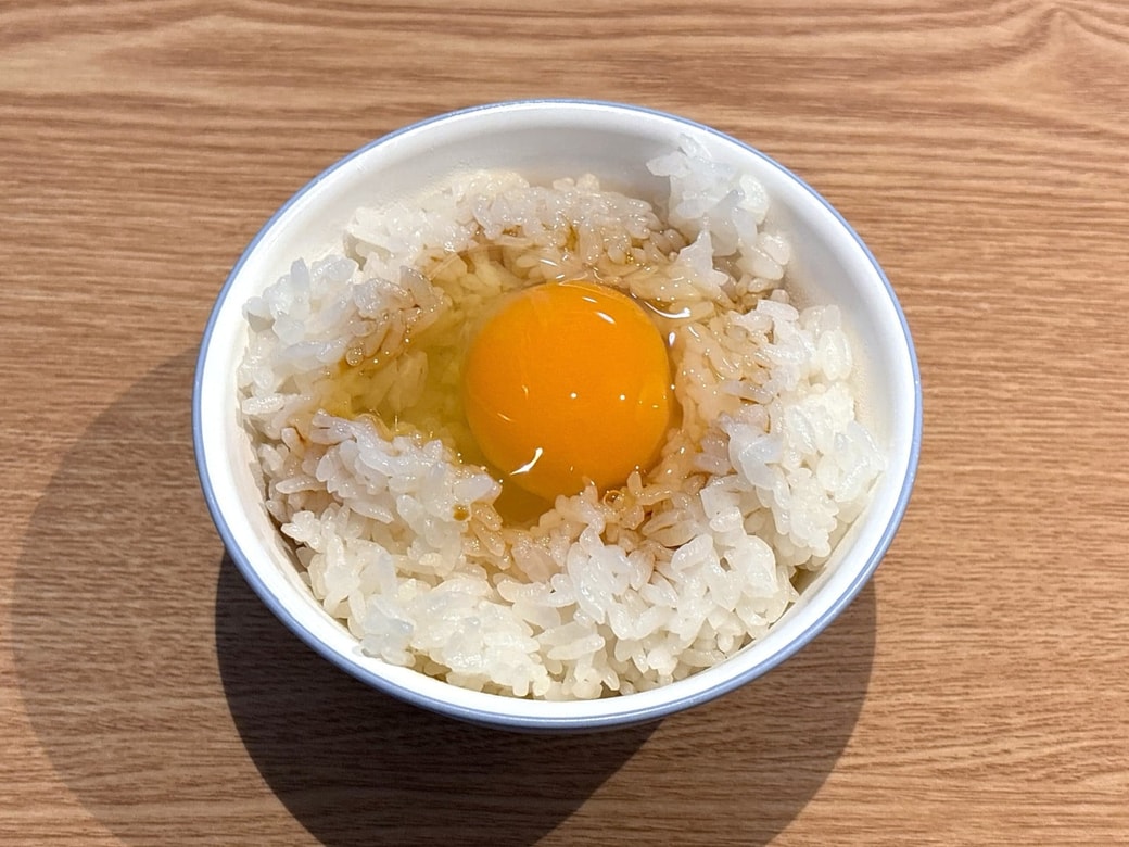 できあがった卵かけごはん