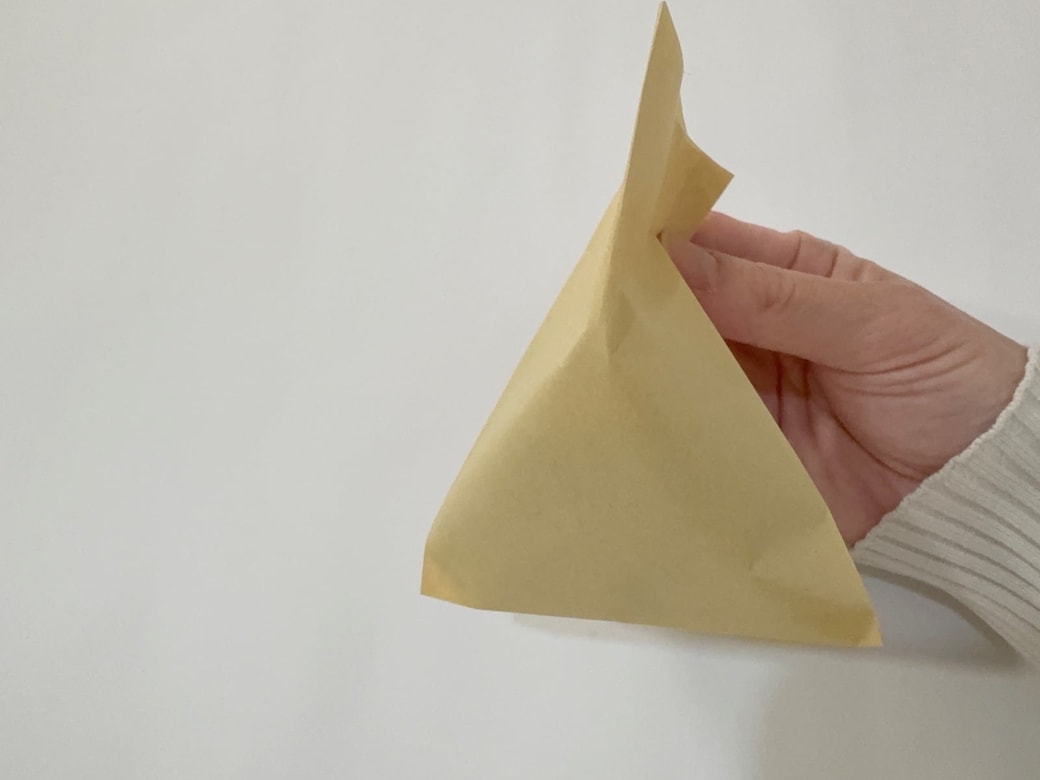 前から見たら三角形になっている