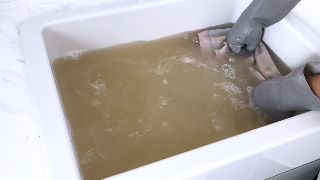 枕カバーから出た汚れ