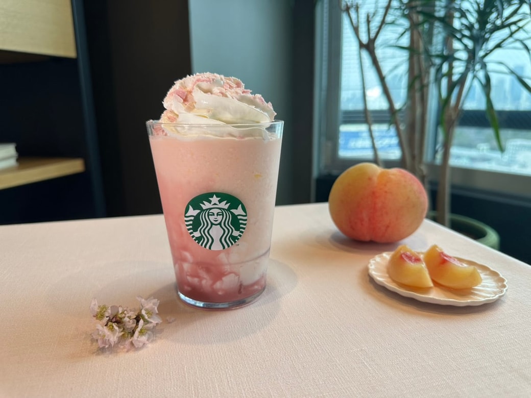 桜さくよ白桃フラペチーノ