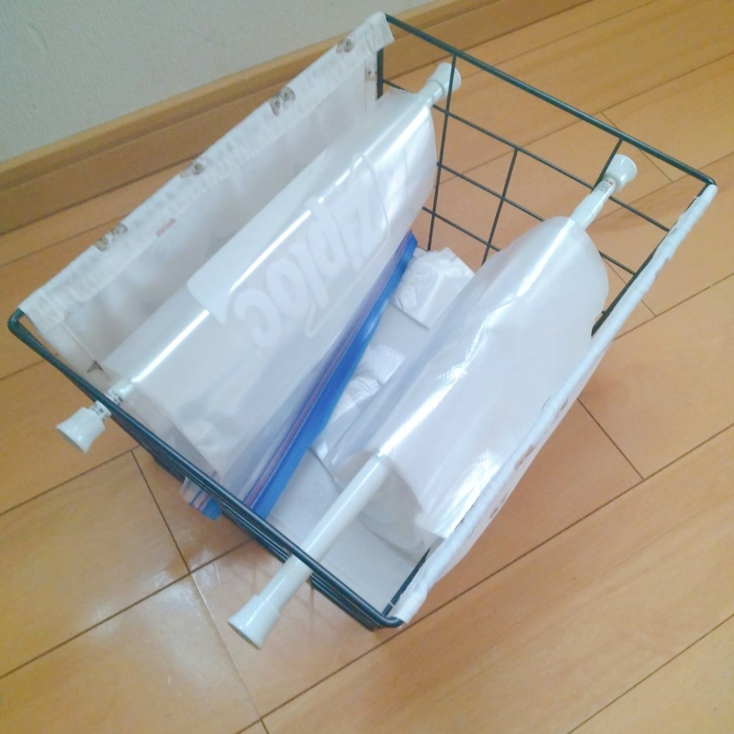 散らかりやすい「袋」を種類ごとに分けて収納できる！