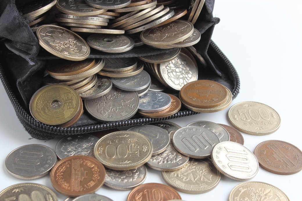 大量の小銭