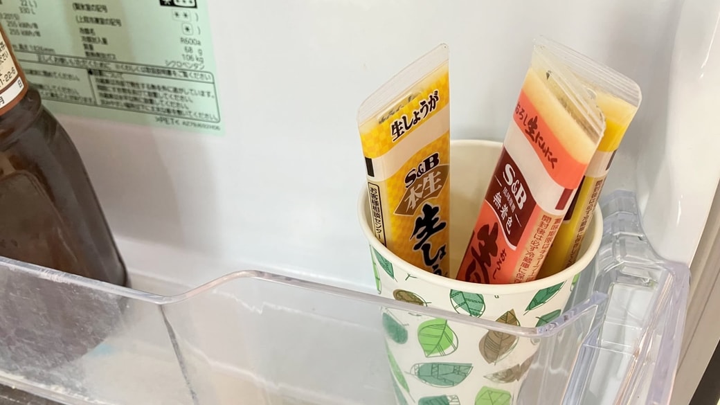 スティック調味料の紙コップ収納