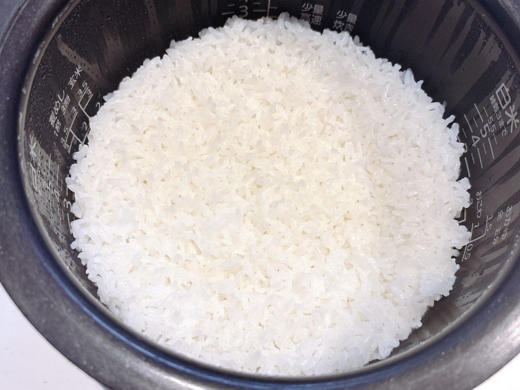 ツヤが増してふっくら炊き上がった