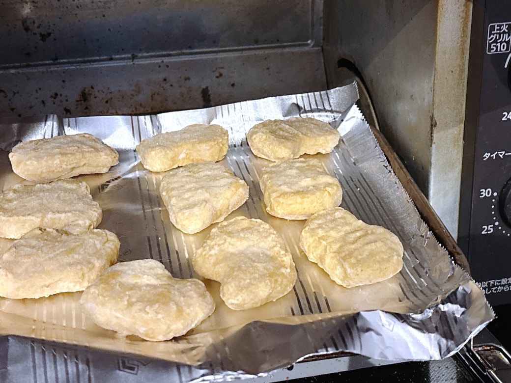 オーブントースターで焼くとカリカリになる