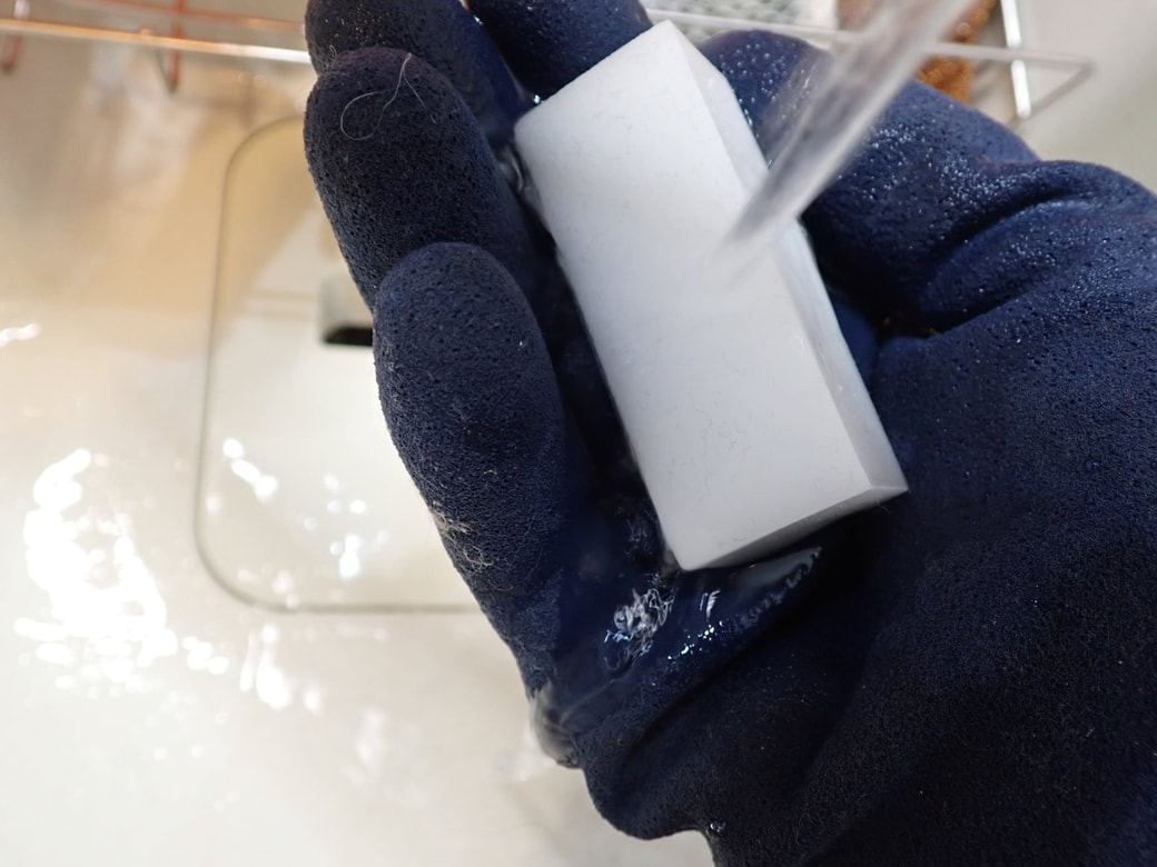 メラミンを濡らす