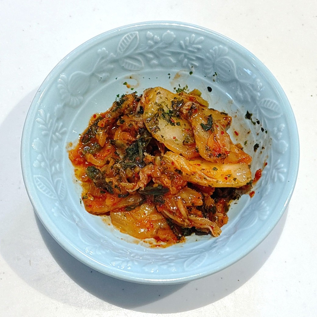 あおさと混ぜたキムチ