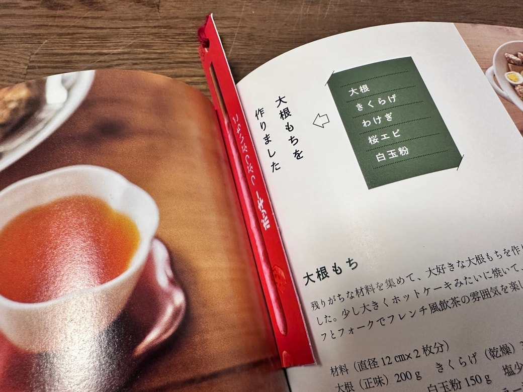 雑誌にしおりを挟んだところ