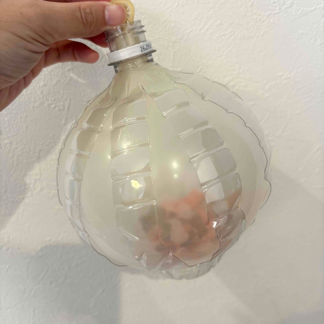 風船に空気を入れたところ