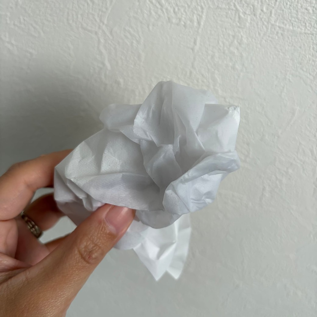 半紙を濡らしたところ