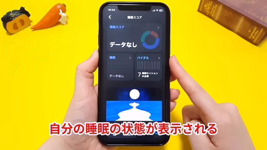 睡眠データが表示される