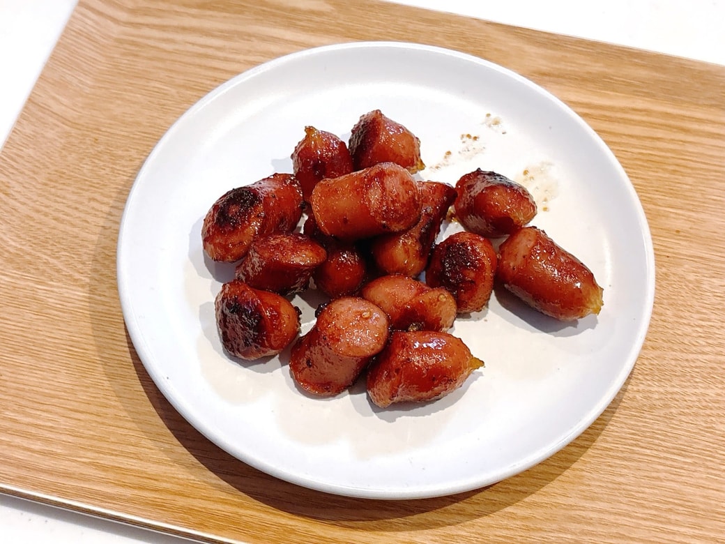 ウインナーの焼き肉のたれ炒めの完成