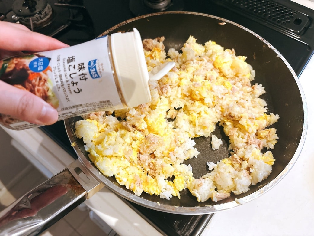 塩こしょう・鶏ガラスープの素で味を調える