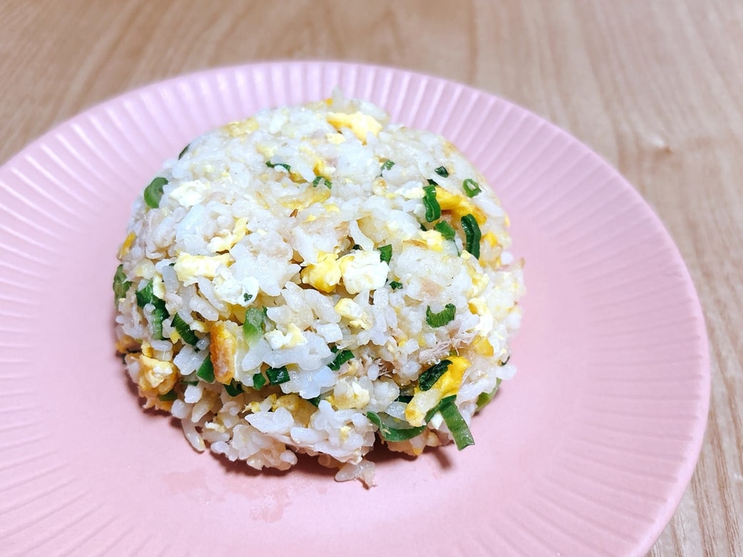 できあがったツナチャーハン