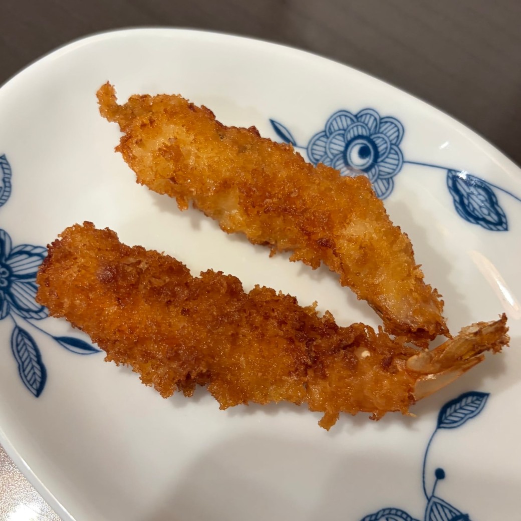 まっすぐなエビフライの写真