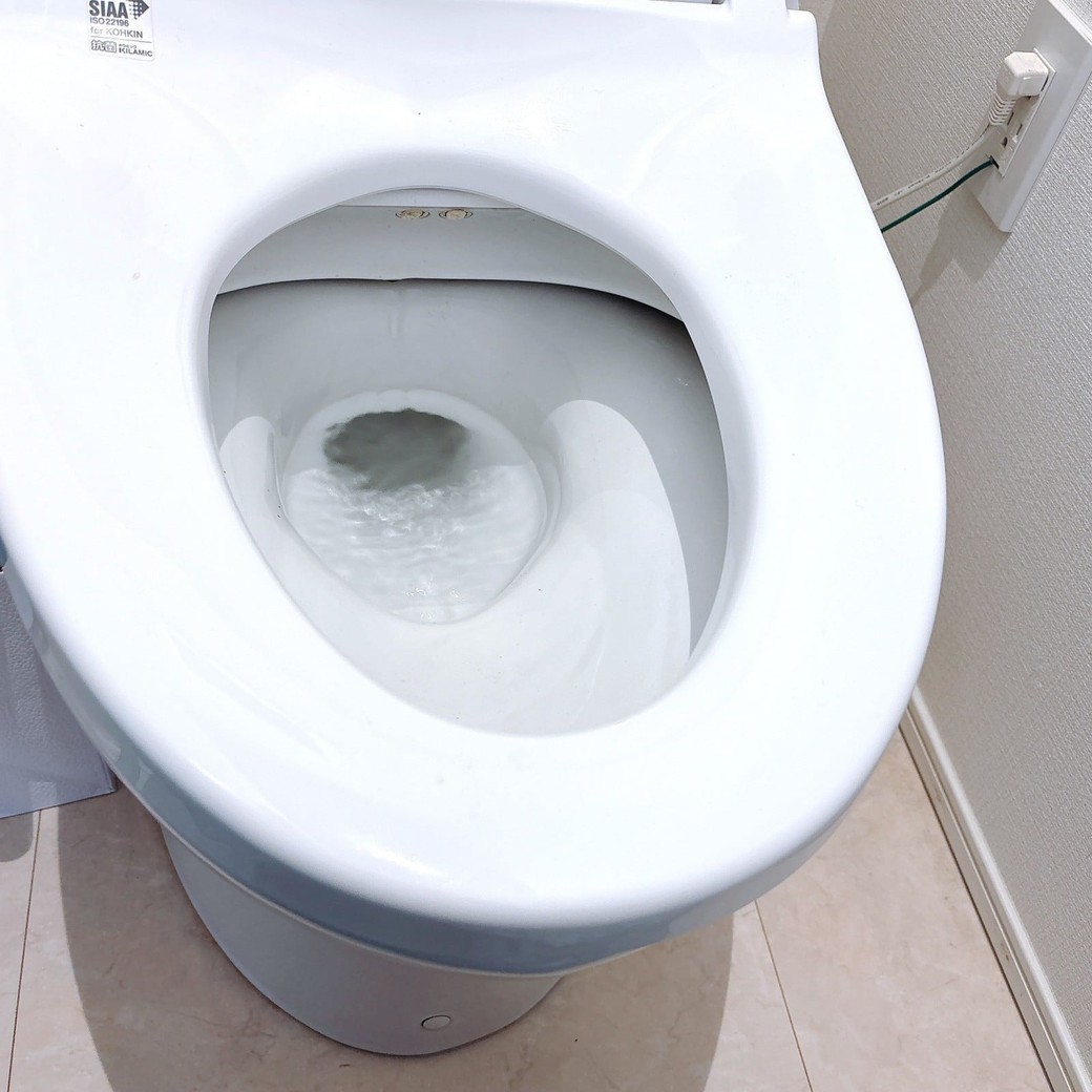 手つかずになっている2階のトイレ