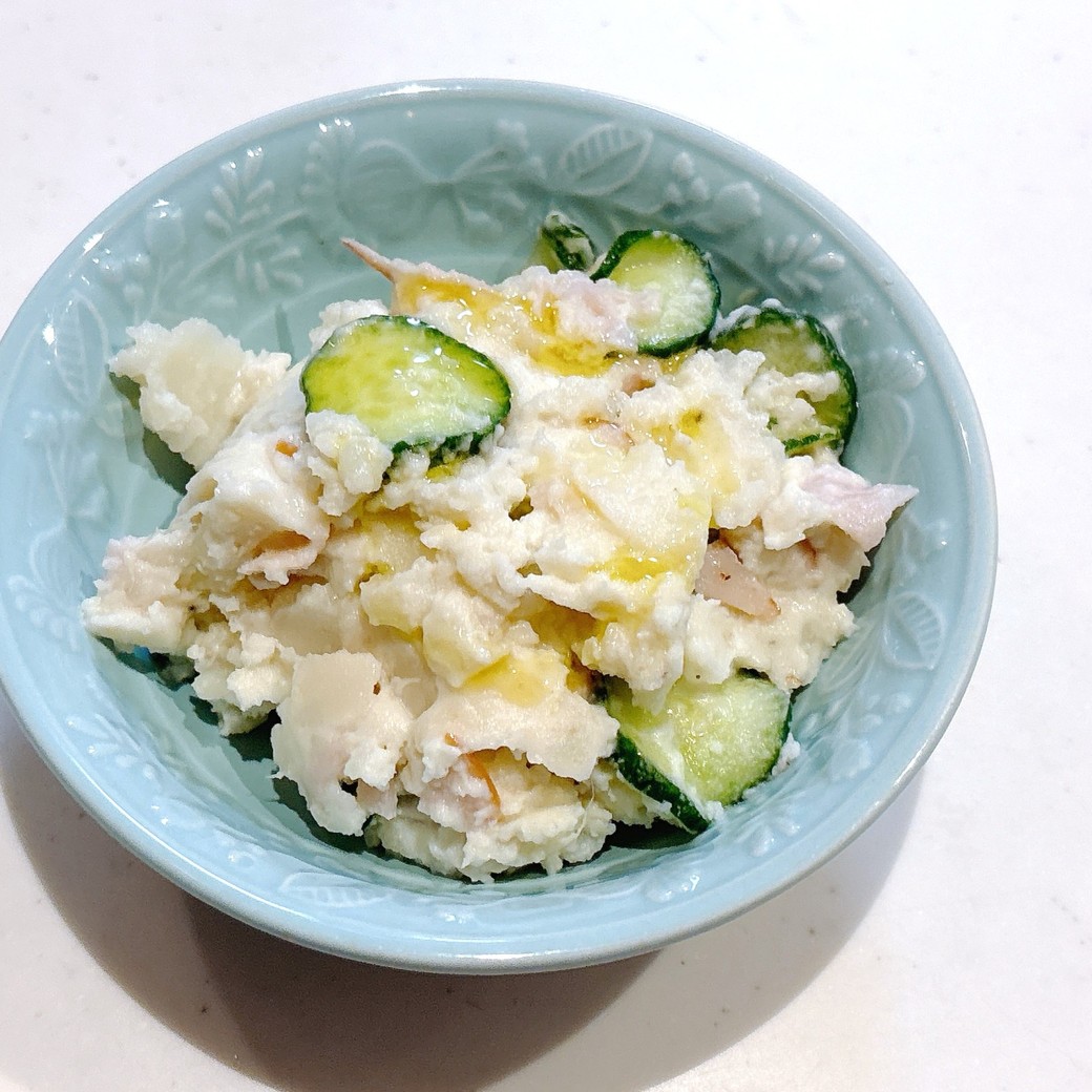 オリーブオイルで味変したポテトサラダ