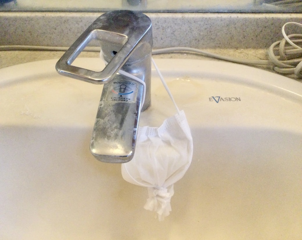 マスクを石けんネットとして再利用