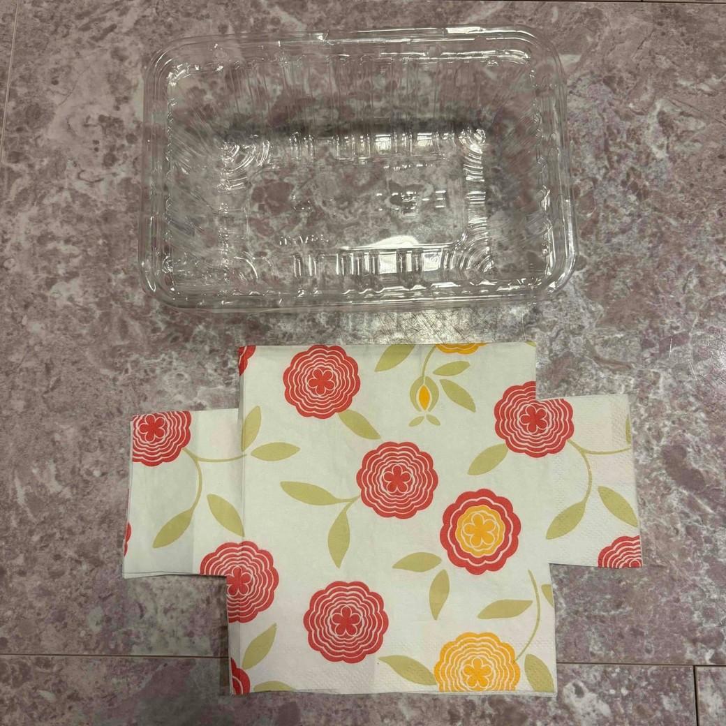 ナプキンを切ったところ