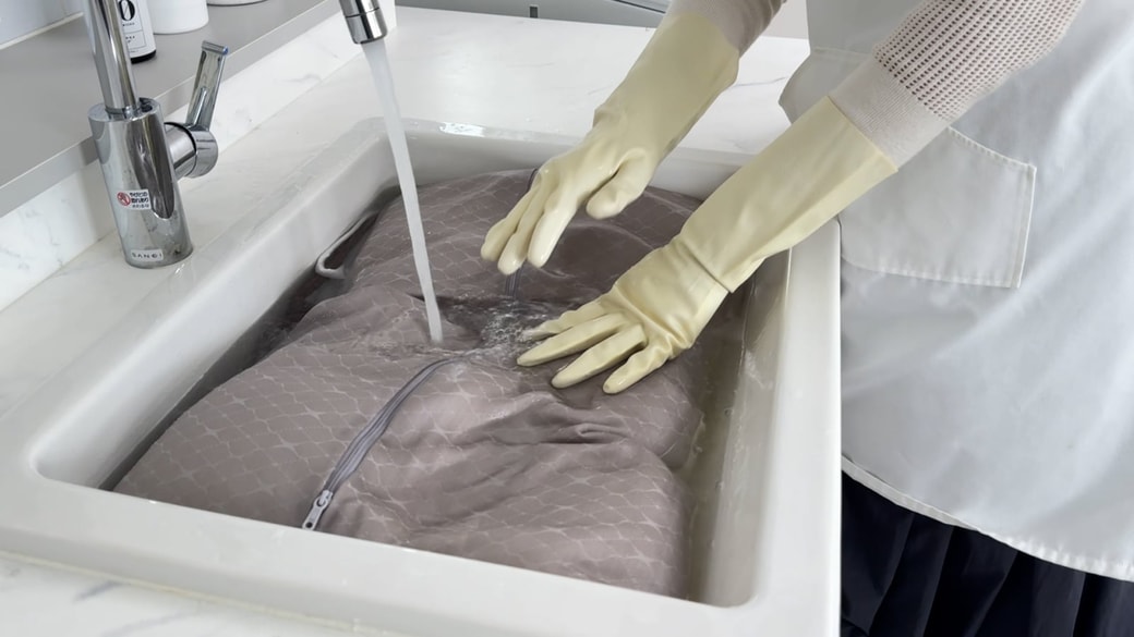 枕のつけ置き洗い