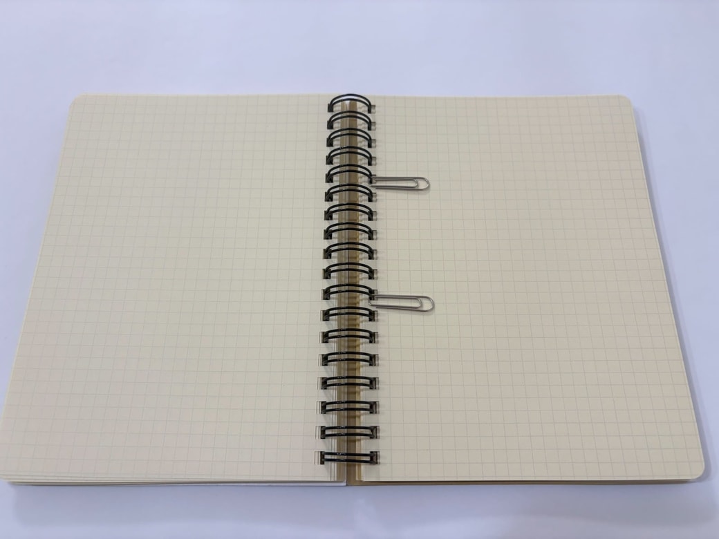 手帳のリングにクリップを2つ通す