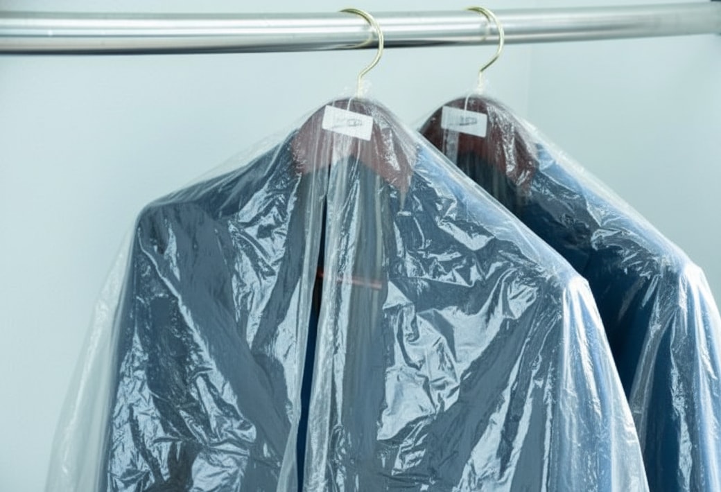 クリーニングのビニールをかけたまましまう