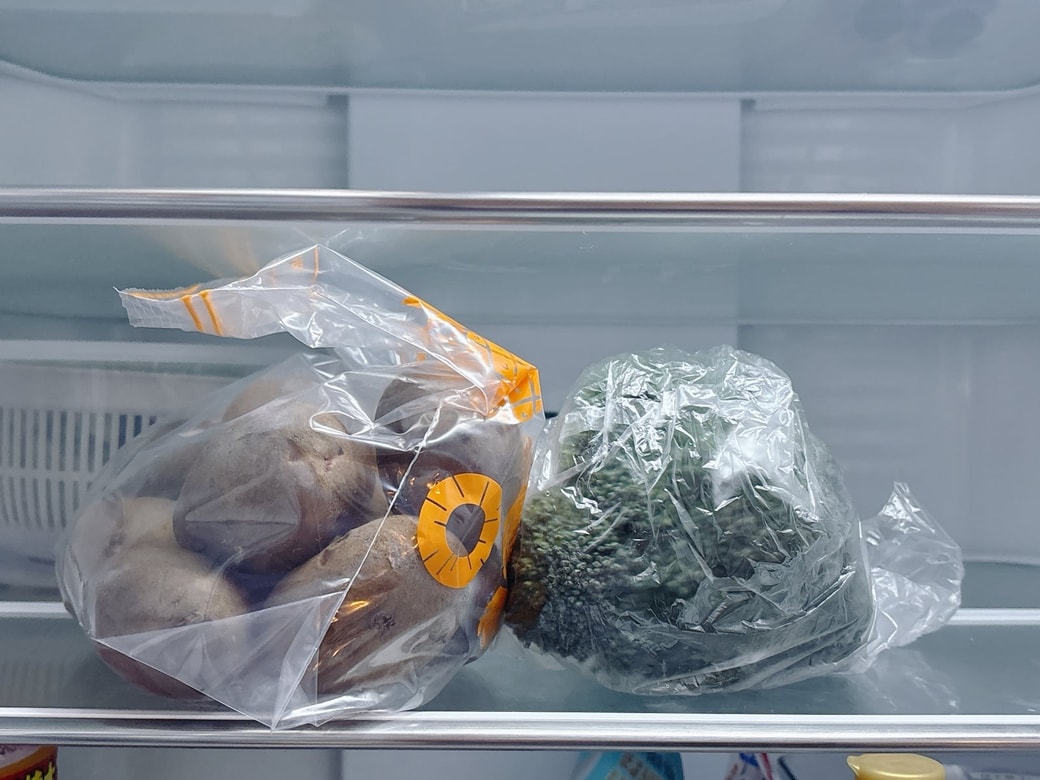 NG③野菜を冷蔵室に入れる