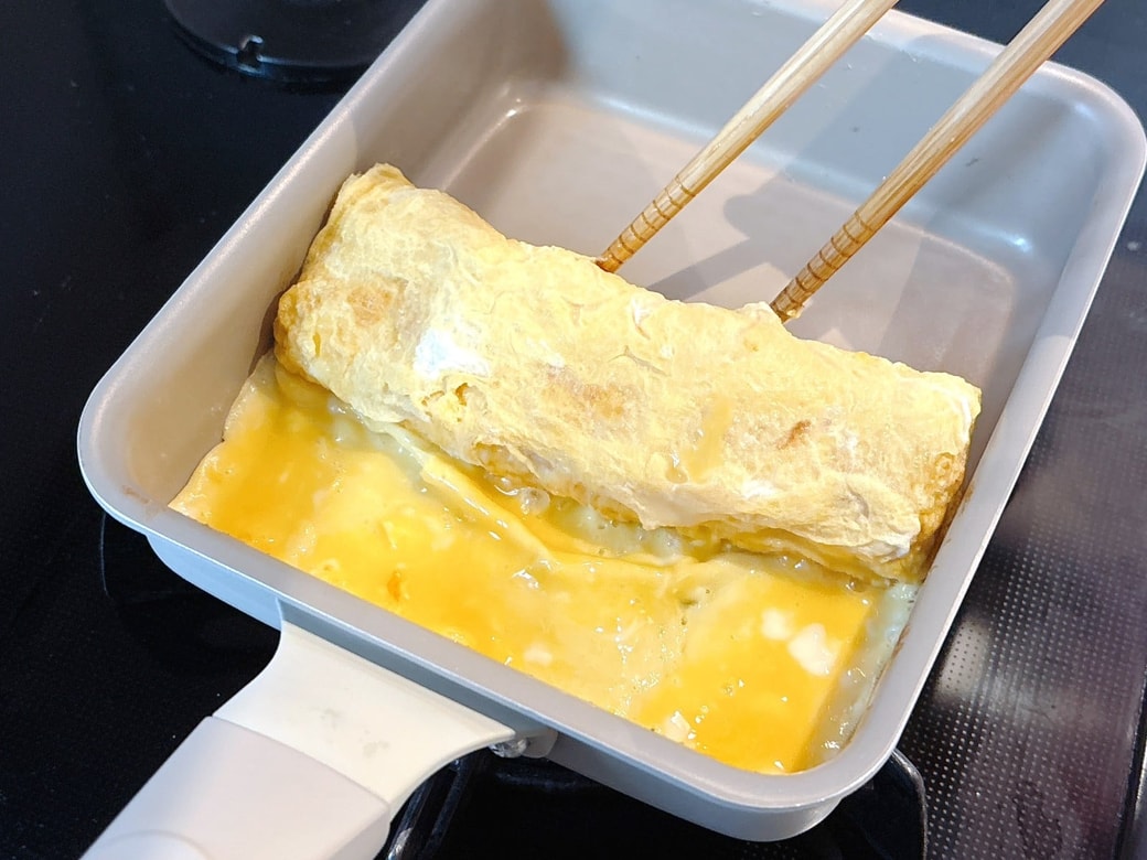 こびりつかないので、卵が巻きやすい