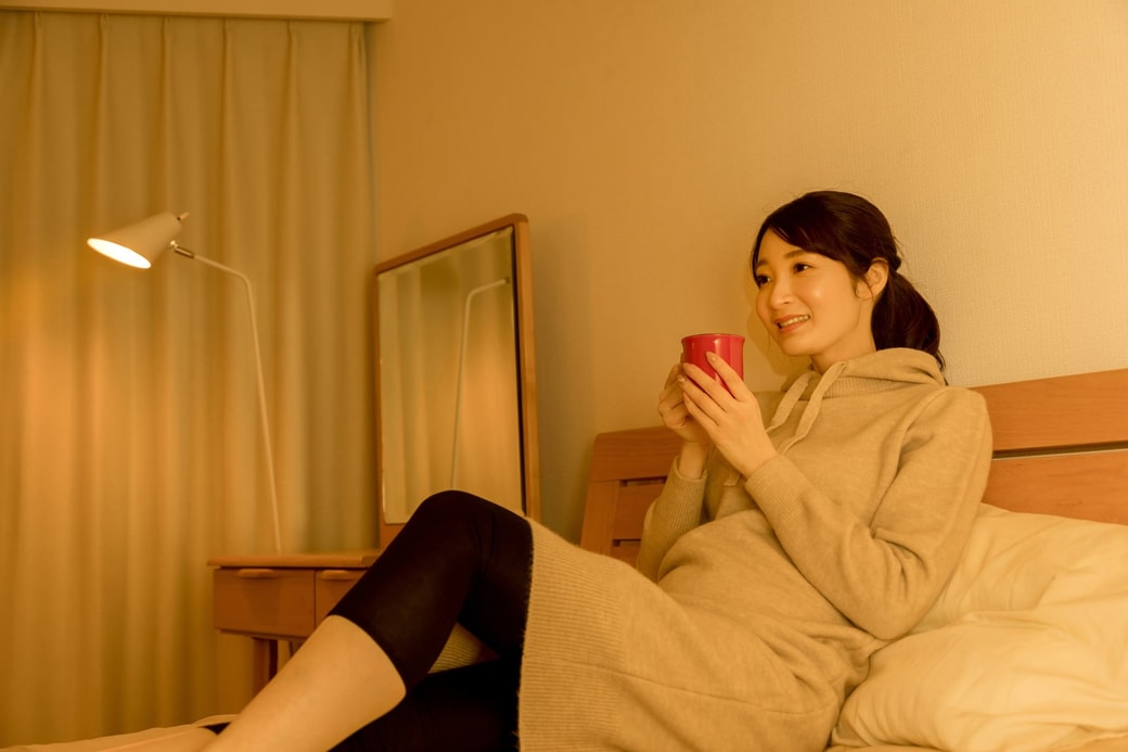 寝る前の女性