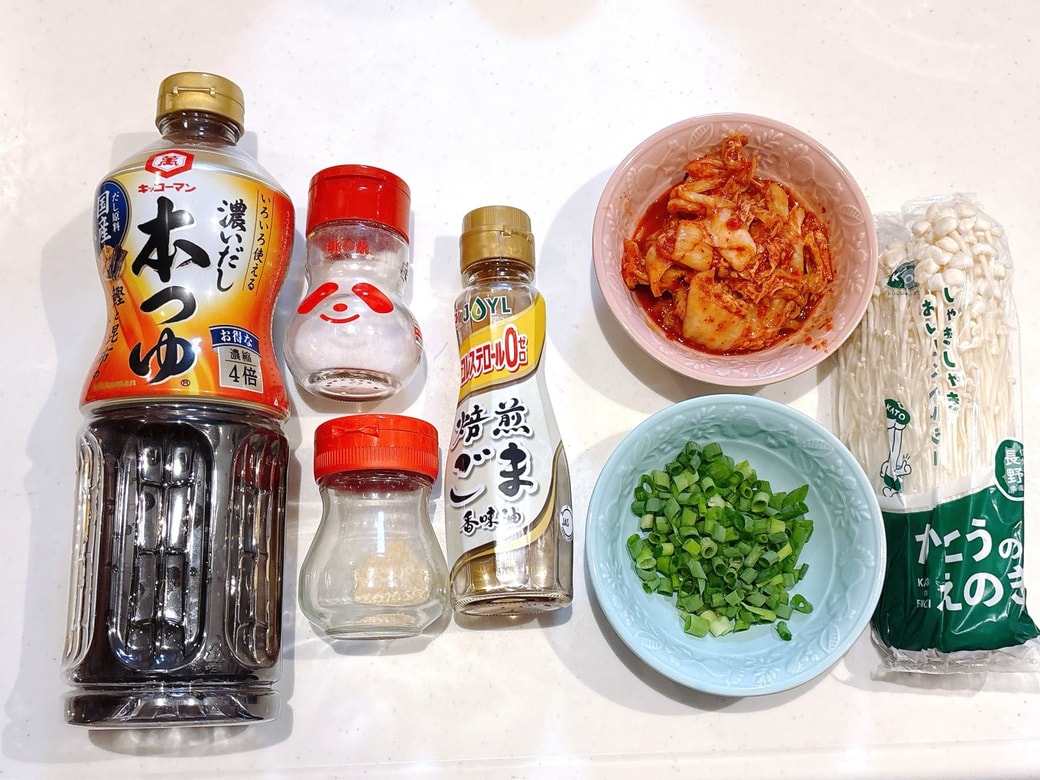 「えのきのキムチ和え」の材料
