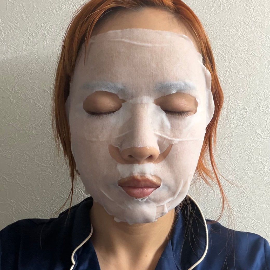 フェイスマスクがぴったりフィットしているところ