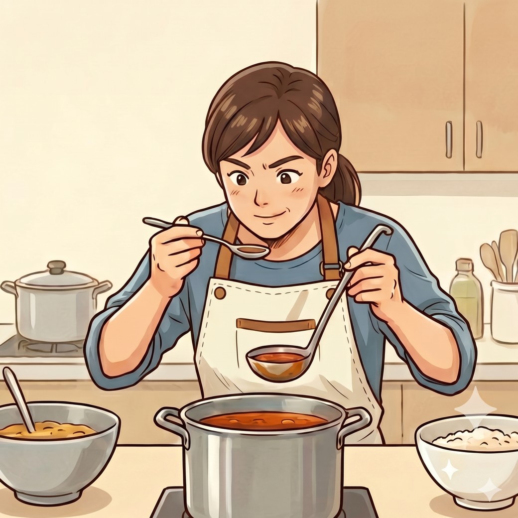 味見をする