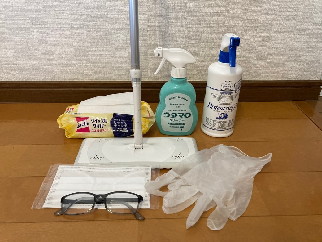浴室天井掃除の道具