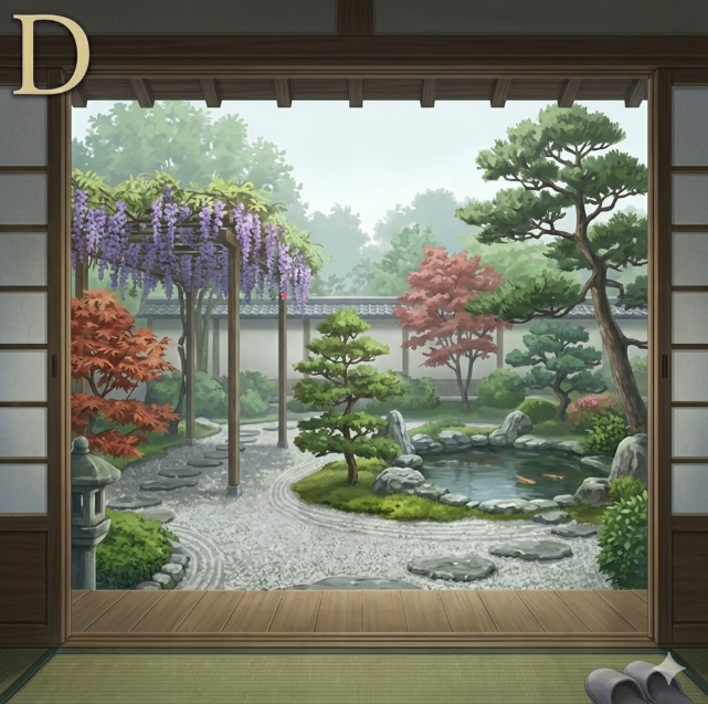 丁寧に手入れされた庭園